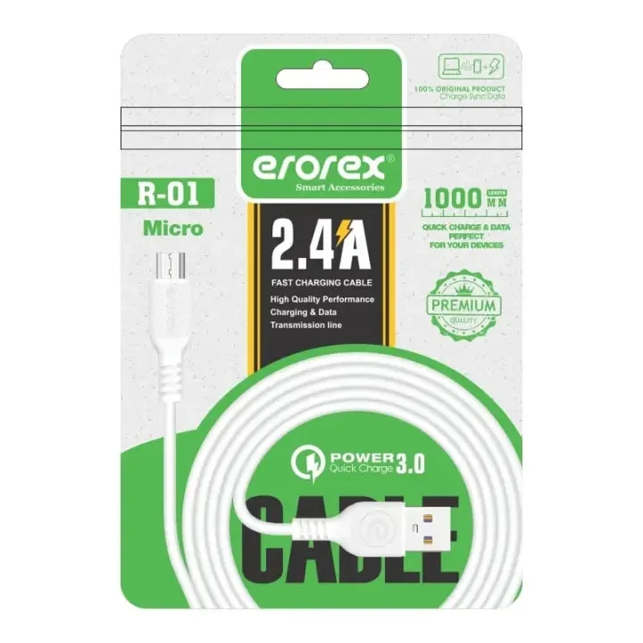 Erorex Data Cable, R-01  Quick Charging 3.0 Branded Data Cable